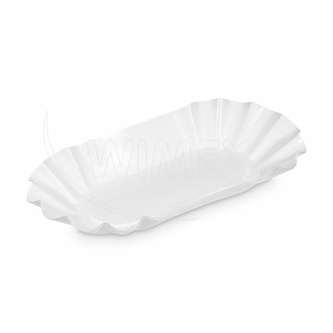 Papírová miska (FSC Mix) nepromastitelná oválná bílá 20,5 x 12,5 x 3,5 cm [250 ks]