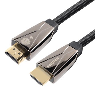 GoGEN HDMI 2.1 8K UHD, 1m, pozlacený, opletený, černý kabel