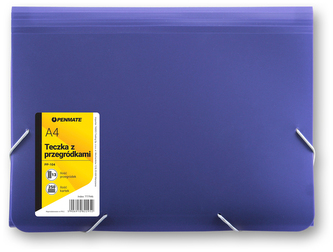 Teczka z 13-ma przegródkami A4 PP-104 ciemnoniebieska, Penmate