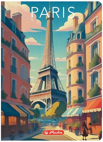 Brulion A5 96k. kratka z marginesem opr. miękka Retro City, Herlitz