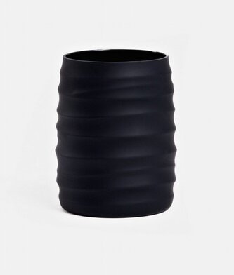 Koupelnový hrnek | TORUS | reliéfní černý | 8,2 x 8,2 x 11 cm | 733703