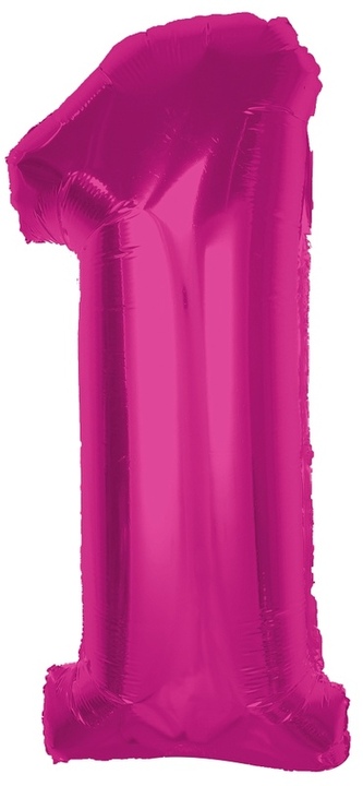 Balon foliowy Smart, cyfra 1, różowa, 92 cm, GoDan