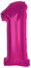 Balon foliowy Smart, cyfra 1, różowa, 92 cm, GoDan