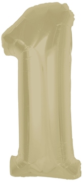 Balon foliowy Smart, cyfra 0, matowa latte, 92 cm, GoDan