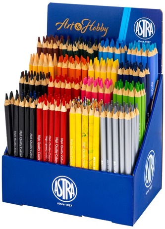 Zestaw kredek ołówkowych trójkątnych Jumbo w ekspozytorze 256 szt, Astra