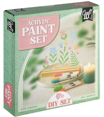 Akrylová malířská sada s fixy a stojánkem Akrylová malířská sada s fixy a stojánkem