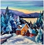 Malowanie po numerkach 40x50cm Zima dom nad górskim jeziorem, Norimpex