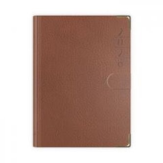 Terminarz 2026 B7 lux z zapinką brązowy