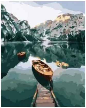 Malowanie po numerkach 40x50cm Przystań jezioro w górach, Norimpex