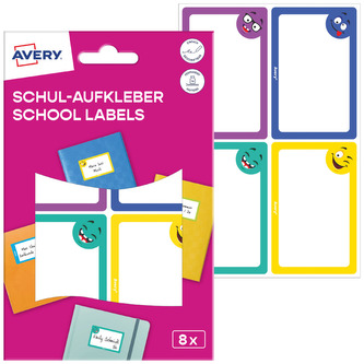 Naklejki szkolne buźki 48x70mm, Avery