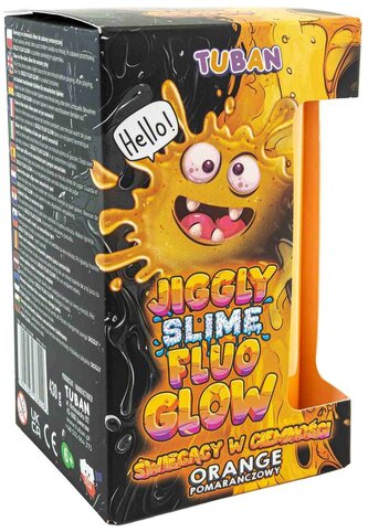 Masa klejowa Jiggly Slime - fluo glow pomarańczowy 430g, Tuban