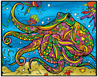 Kolorowanka welwetowa 29,7x21 Ośmiornica, Colorvelvet