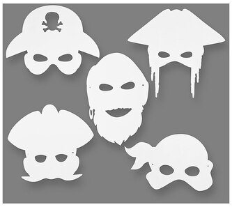 Maski papierowe do ozdobienia Pirackie, 16 szt., Creative Maski papierowe do ozdobienia Pirackie, 16 szt., Creative