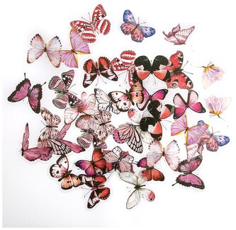 Naklejki połyskujące pet - motyle , 20szt. - crystal pink, Dp Craft