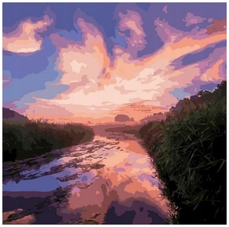 Malowanie po numerkach 40x50cm Rzeka, niebo, Norimpex