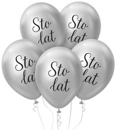 Balony Beauty&Charm Sto Lat, platynowe srebrne, 12" op. 5szt., GoDan