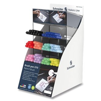 Popisovač Schneider Paint-it 070 Brush - stojánek, 80 ks