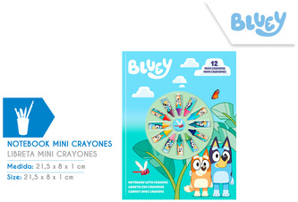 Notatnik z 12 mini kredkami Bluey, Kids