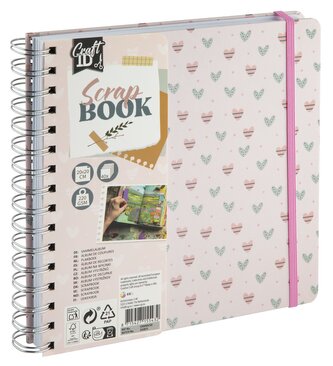 Scrapbook 20 x 20 cm, 220 gsm, 40 listů, srdce