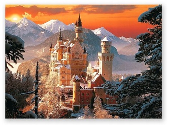 Malowanie po numerkach 40x50cm Zamek w alpach zimą, Norimpex