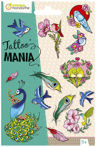 Tatuaże zmywalne Ptaki, Avenue Mandarine