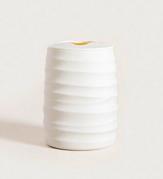 Koupelnový hrnek | TORUS | reliéfní bílý | 8,2 x 8,2 x 11 cm | 733710