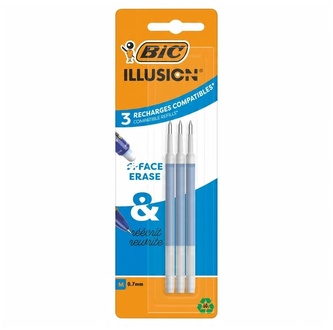 Wkłady do długopisu Illusion niebieski 3szt blister, BiC