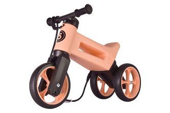 Odrážedlo FUNNY WHEELS Rider SuperSport Pastel-meruňková  2v1+popruh,výš.sedla28/30cm v sáčku