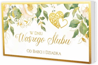 Pudełko prezentowe Ślub od Babci i Dziadka (22,5x12x3cm)