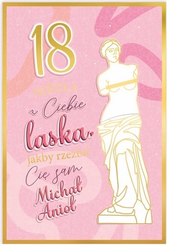 Karnet B6 18 Urodziny damskie rzeźba