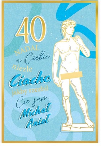 Karnet B6 40 Urodziny męskie rzeźba