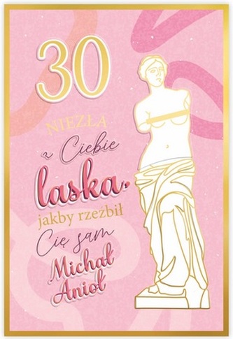 Karnet B6 30 Urodziny damskie rzeźba