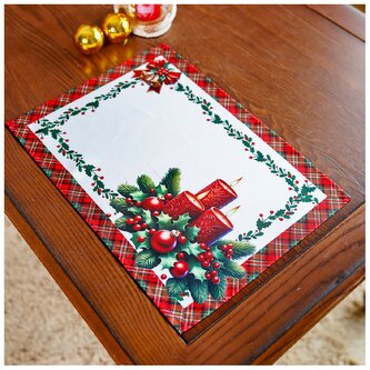 Vánoční dekorační ozdobný ubrousek XMAS CANDLES 32x45 cm Mybesthome