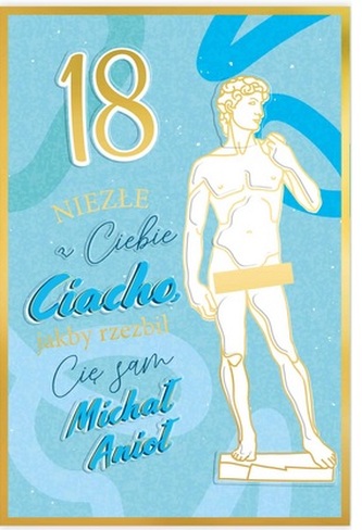 Karnet B6 18 Urodziny męskie rzeźba