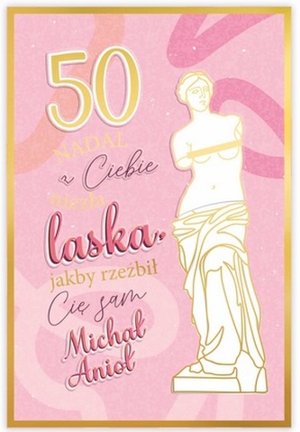 Karnet B6 50 Urodziny damskie rzeźba