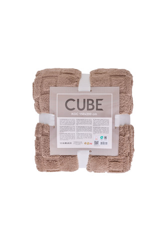 KOC CUBE 150X200 ŻAKARD SHERPA MOCCA