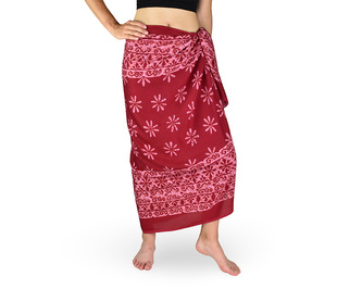 Sarong - Pareo REN, kvítek, vínová Sarong - Pareo REN, kvítek, vínová