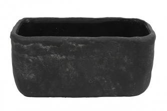 Betonový, černý květináč Anton L, 20,5 x 10,5 cm