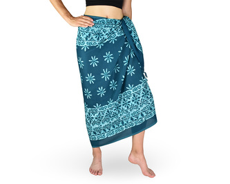 Sarong - Pareo REN, kvítek, petrolejová