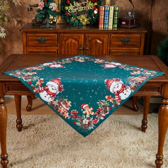 Vánoční ubrus na stůl XMAS PARTY zelená 85x85 cm Mybesthome