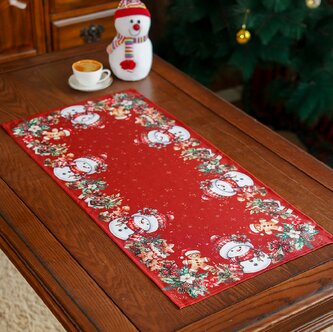 Vánoční ubrus - běhoun na stůl XMAS PARTY červená 40x85 cm Mybesthome