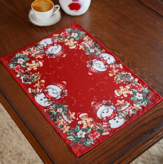 Vánoční dekorační ozdobný ubrousek XMAS PARTY červená 32x45 cm Mybesthome