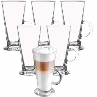 Skleněný hrnek na kávu 280 ml SPRINGOS MOKA sada 6 ks