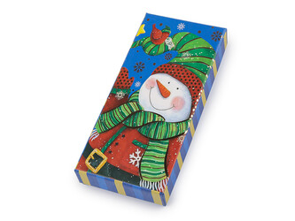 Vánoční dárková krabička s jmenovkou - 1 ks - 3 modrá sněhulák