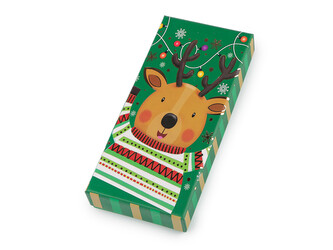 Vánoční dárková krabička s jmenovkou - 1 ks - 4 zelená sob