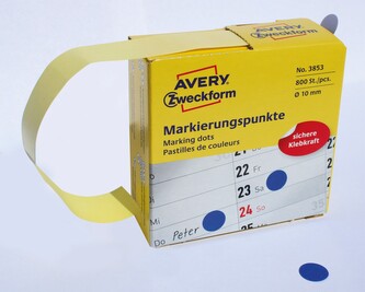 Avery Zweckform 3853 Samolepicí tečky Ø 10 mm, 800 ks, tmavě modré