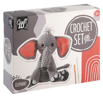 Háčkovaný slon, 15 x 12 cm