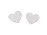 Nažehlovačka srdce celoplošně vyšívaná - 10 ks - 1 bílá
