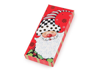 Vánoční dárková krabička s jmenovkou - 1 ks - 2 červená Santa