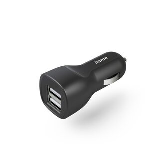 Hama USB nabíječka do vozidla, 2x USB-A, 12 W
